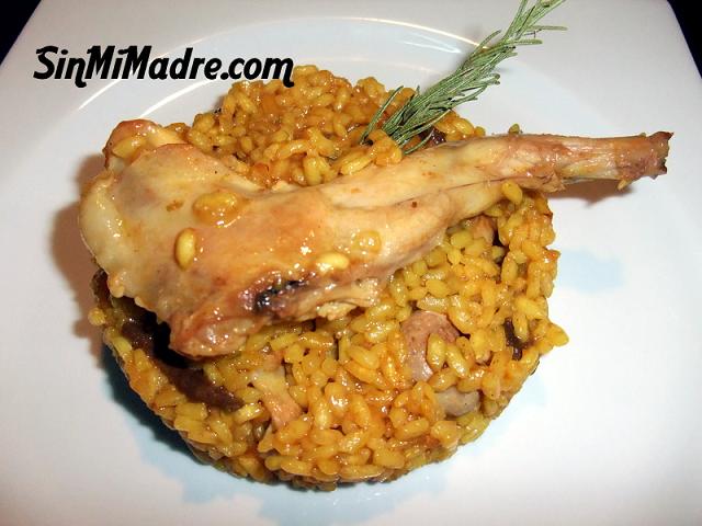 arroz con conejo y setas