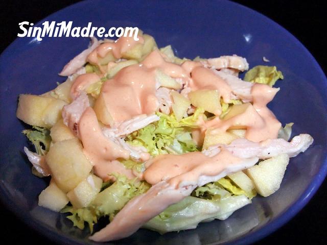 ensalada de pollo con manzana