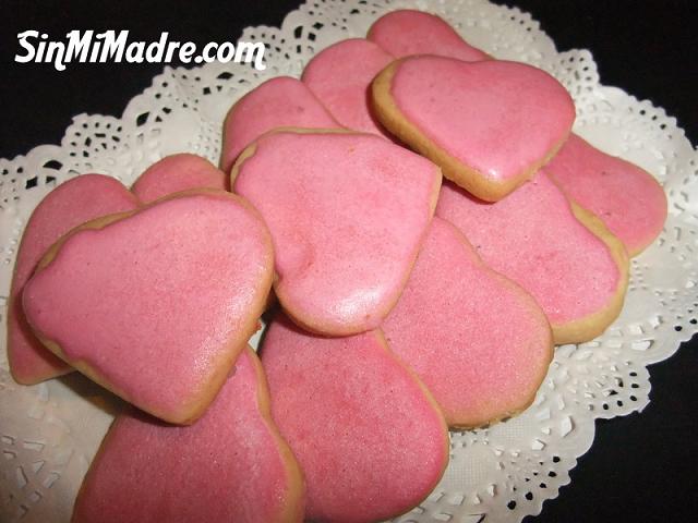 galletas mantequilla con glaseado frambuesa