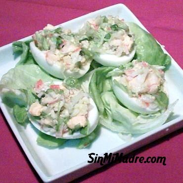 huevos rellenos con surimi