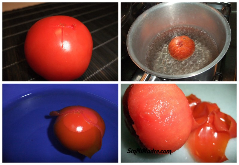 pasos para pelar tomates