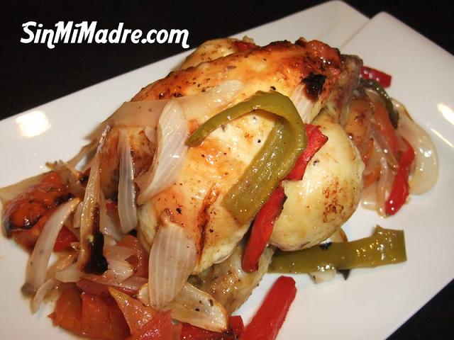 picanton al horno con verduras