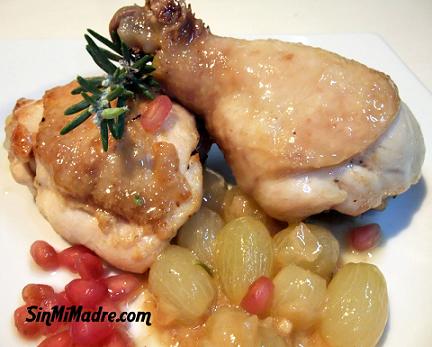 pollo con uvas al cava