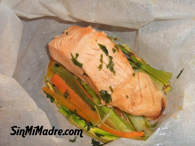 salmon en papillote al micro