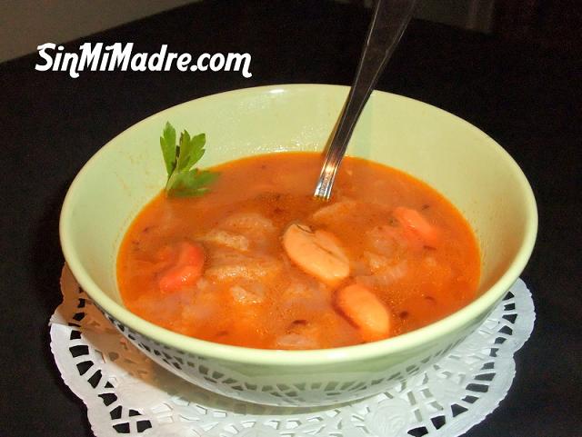 sopa facil de mejillones