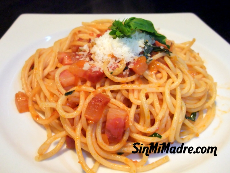 spaguettis a la amatriciana