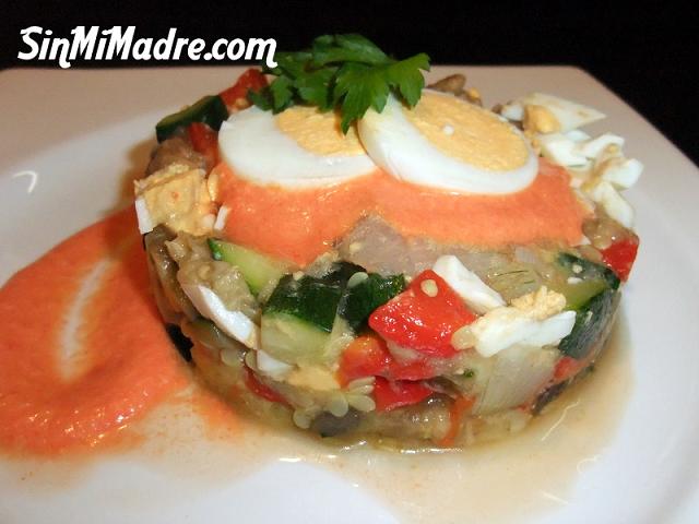 timbal de verduras en microondas